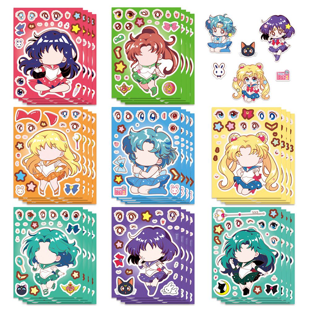 Anime Merchandise Posters - 8/16 szt. Naklejki Puzzle z Zmieniającymi